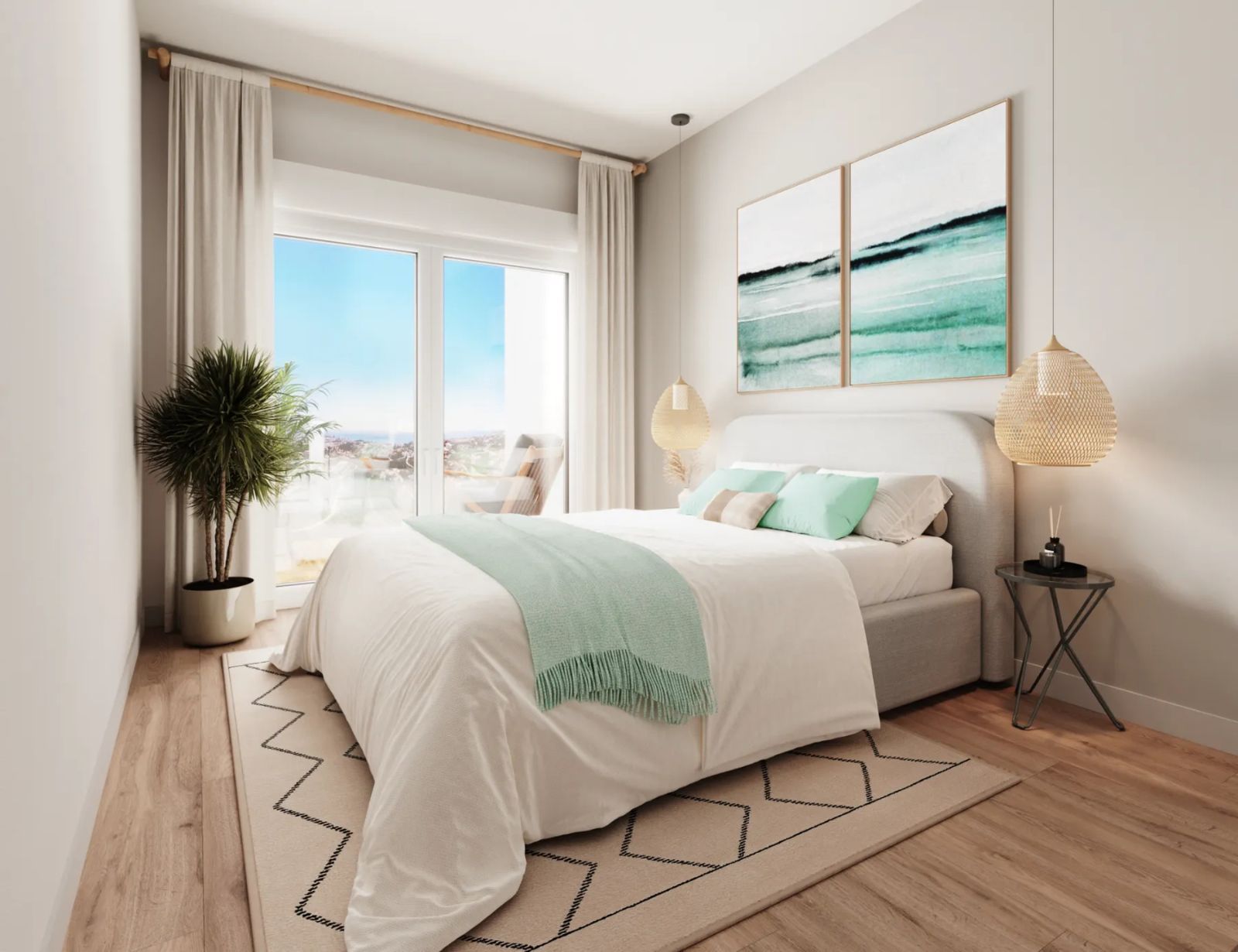 02 modern bedroom with city view